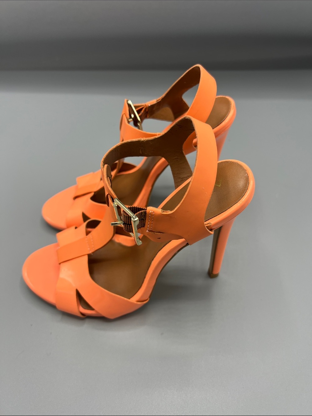 Aldo Women's Orange Strappy High-Heel Sandal size 7.5 - Picture 3 of 9